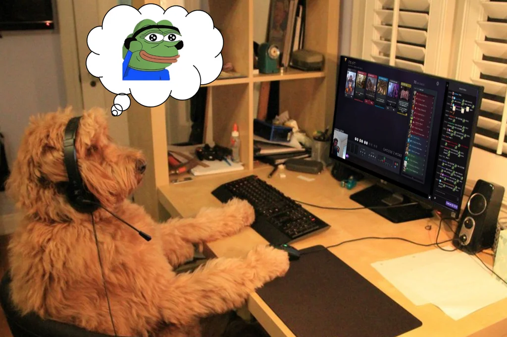 High-resolution pepeJAM emote of Pepe with headphones and sparkly eyes