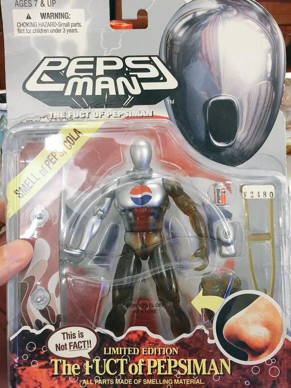 Bootleg Pepsiman action figure in packaging