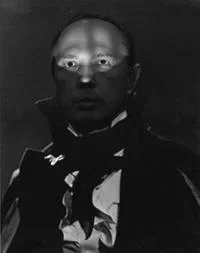 Peter Duttons Unflattering Face — A black-and-white photoshop compositing Dutton's face into a gothic Victorian vampire character wearing dark high-collared