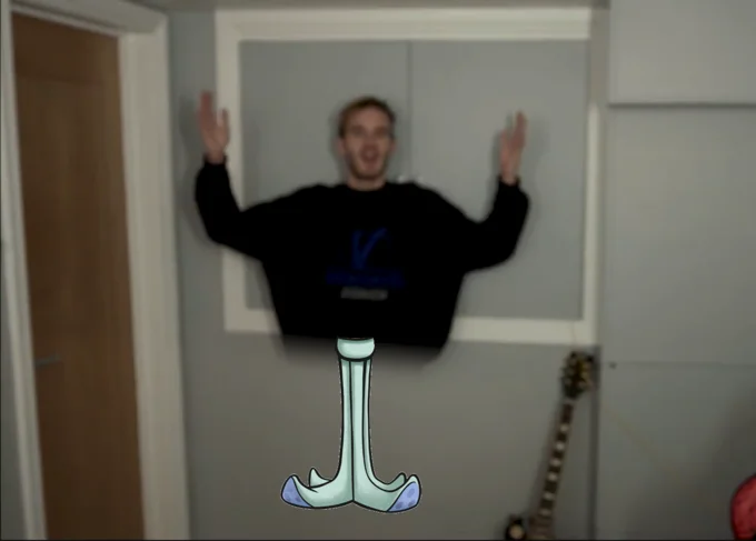 PewDiePie Has No Legs — Edited photo of PewDiePie with legs removed pushing a shopping cart