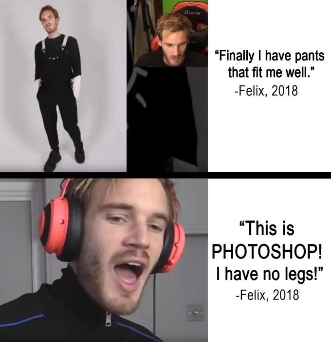 PewDiePie Has No Legs — PewDiePie pushing a shopping cart with unusual leg posture in a parking lot