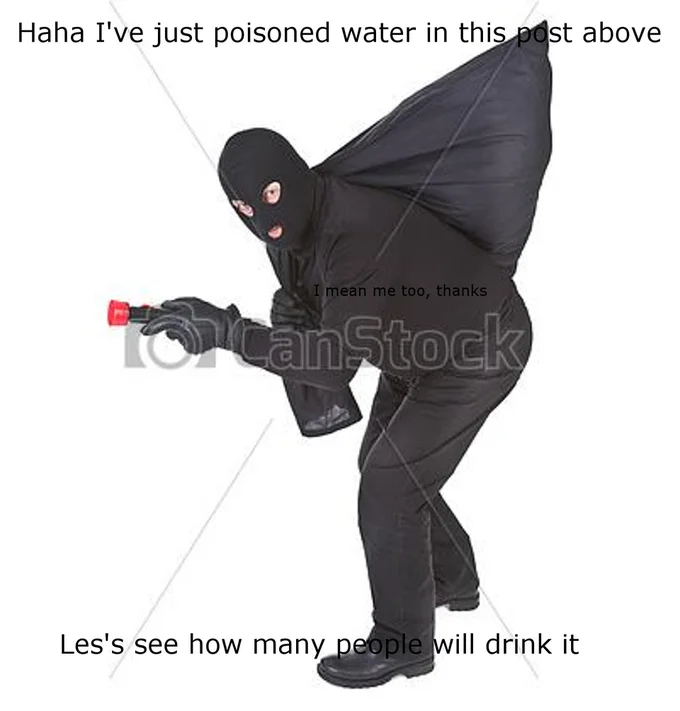 Plague Inc. — Glass of water meme with caption inviting the viewer to take a sip