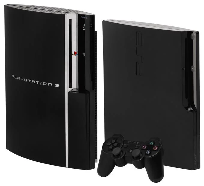 PlayStation 3 original and slim consoles with DualShock 3 controller