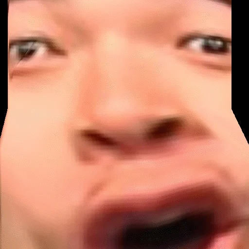 Close-up animated Pogu shocked-face reaction GIF