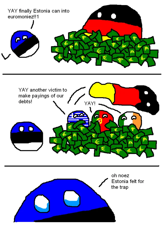 Polandball comic about Estonia joining Eurozone