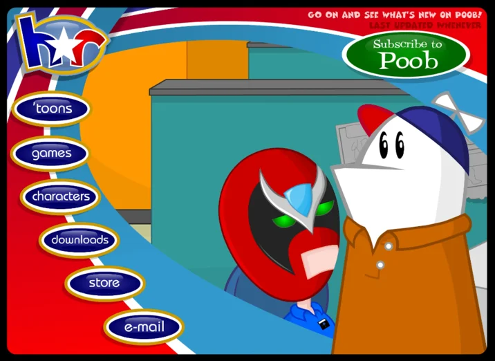 Poob Has It For You — Fake Homestar Runner website homepage rebranded as 'Poob'