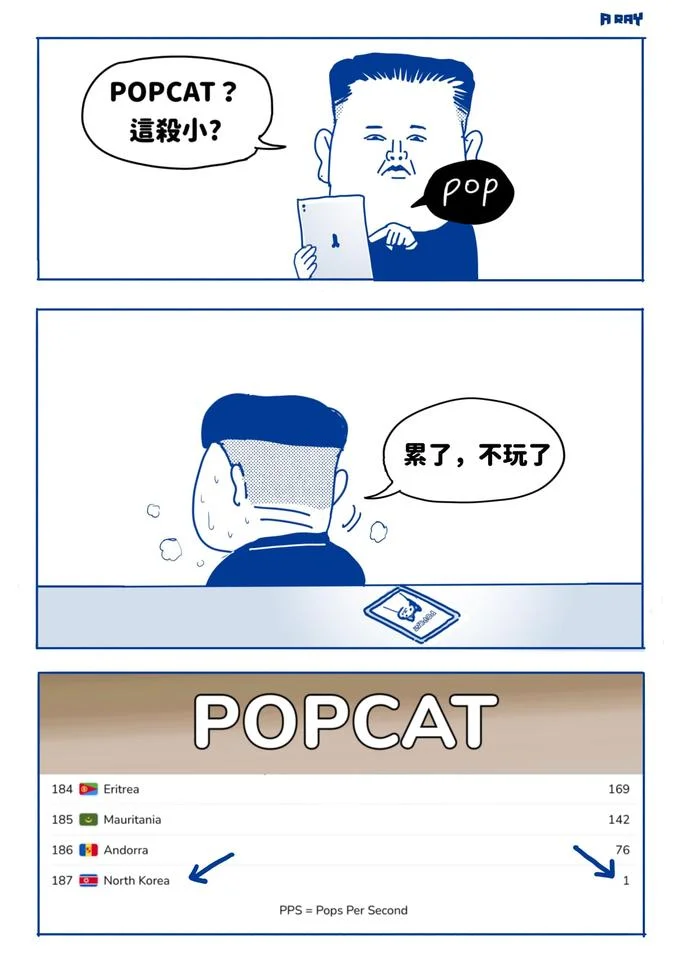 Pop Cat — Tweet showing the popcat.click game counter and national leaderboard