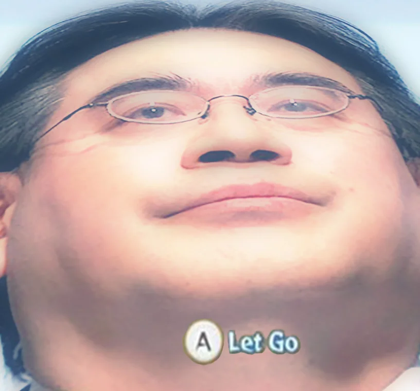 [Press A] to Let Go — Face-swap meme placing a real face on the Link paraglider image with 'A Let Go' prompt