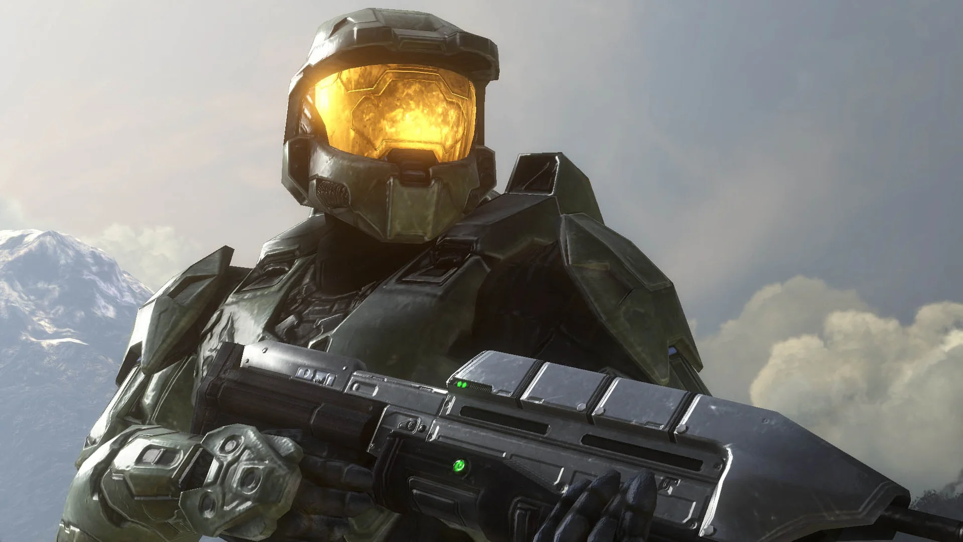 Pretty Cool Guy — Halo Master Chief in green armor with gold visor holding an assault rifle