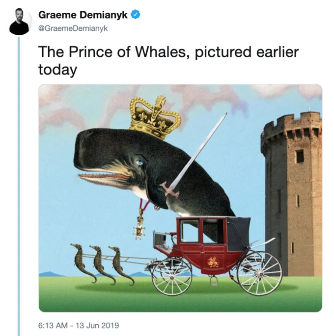 Prince of Whales — Photoshop of Prince Charles as Aquaman on a movie poster