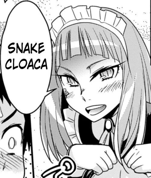 Puffy Vulva — Anime maid character with 'SNAKE CLOACA' speech bubble