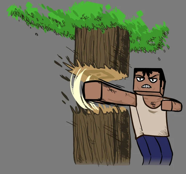 Punching Trees Gives Me Wood — Illustration of a tree
