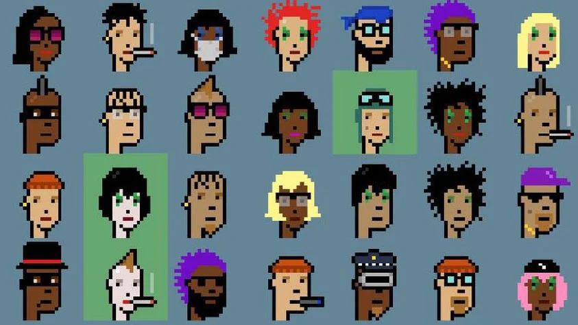 CryptoPunks NFT collection pixel art characters