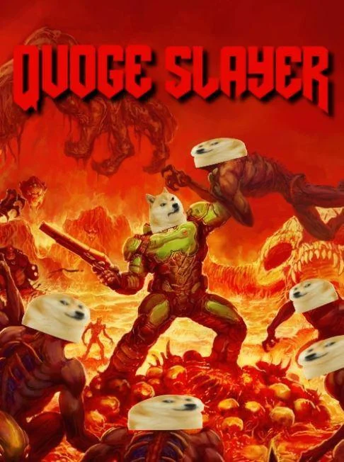 Doom Eternal cover parody titled Quoge Slayer with Doge as Doomguy