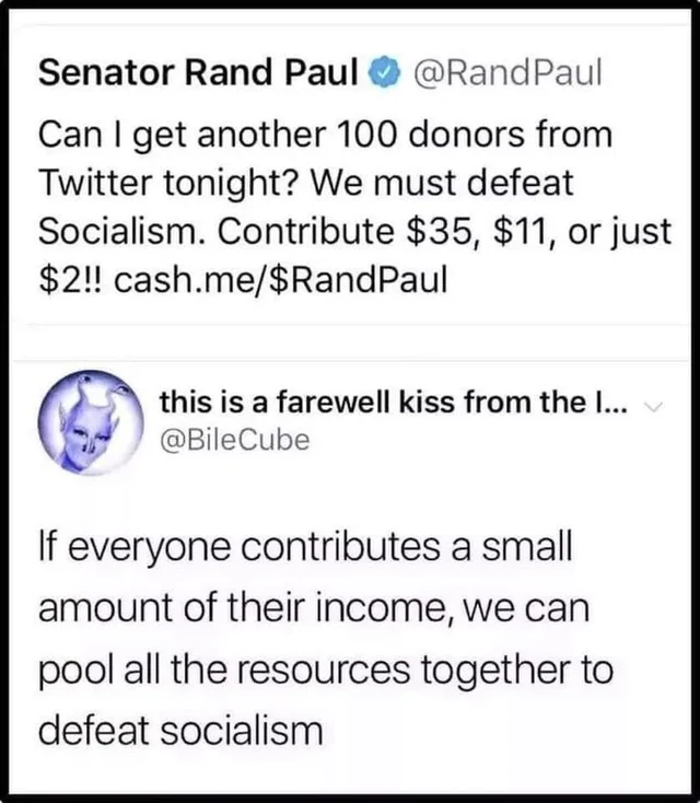 Rand Paul — Meme of Dr. Fauci captioned Jesus Randy I am just the doctor, not the donkey in charge