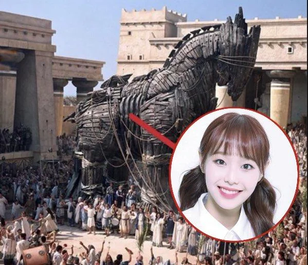 Red Circle Perpetrators — Trojan Horse scene with red circle around a K-pop idol as the perpetrator.