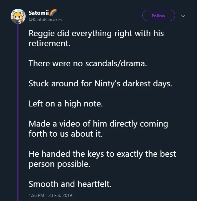 Reggie Fils-Aime — Fan comic of Reggie Fils-Aimé retiring as Nintendo characters wish him well