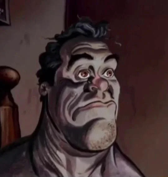 Ren Stimpy Waking Up Scene — Twitter post using the realistic Ren waking-up image with a Batman and Catwoman joke