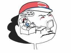 Rent Free — Minimalist stick figure with red cap meme template