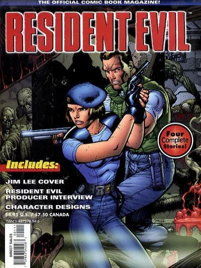 Resident Evil official comic book magazine cover with Chris and Jill
