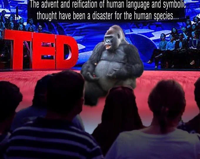 Return to Monke — A collage-style meme with four political figures in top row and three primates in bottom row with text about generations destroying and