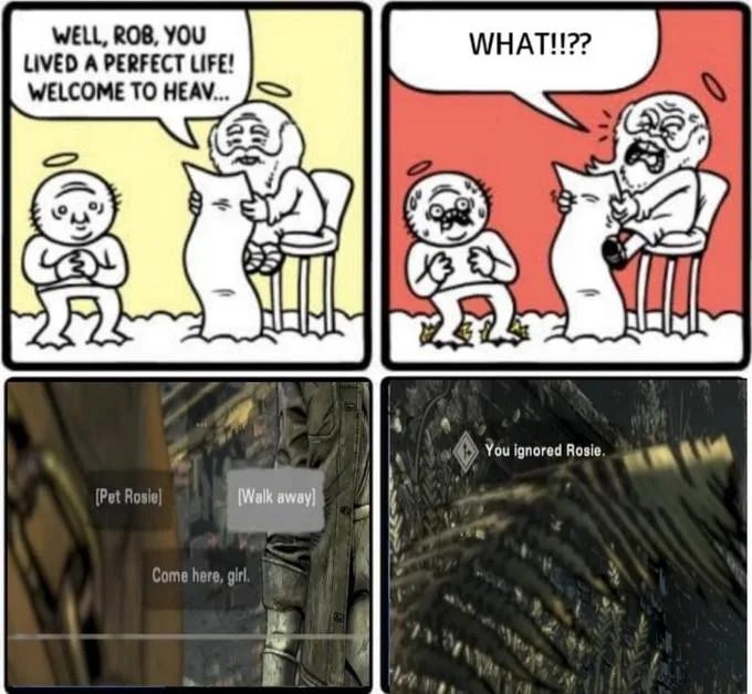 Rob Lived the Perfect Life — Rob comic variant with Red Dead Redemption 2 screenshots of ignoring Rosie the dog