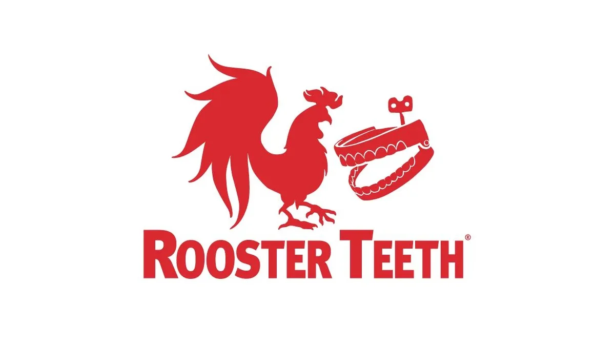 Red Rooster Teeth logo with a rooster and wind-up chattering teeth above the company name.