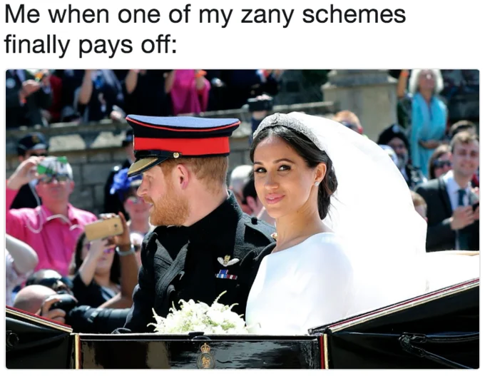Royal Wedding of Prince Harry and Meghan Markle — Prince George meme captioned with My Chemical Romance lyric.