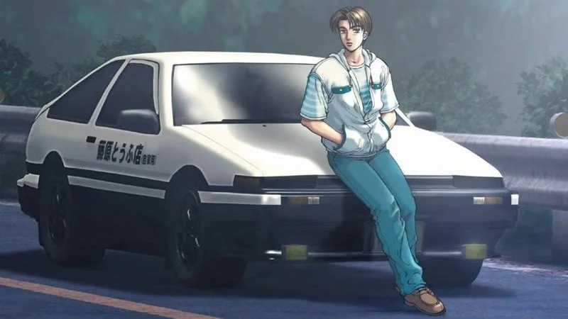 Running in the 90s — An anime-style illustration featuring character in casual 1990s clothing posed next to classic car in nostalgic 90s setting.