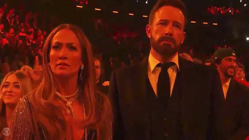 Sad Affleck — Ben Affleck looking bored beside Jennifer Lopez at the Grammy Awards