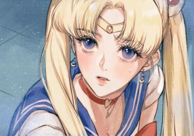Sailor Moon Redraw — Painterly shoujo-style redraw of Sailor Moon with soft colors and detailed shading