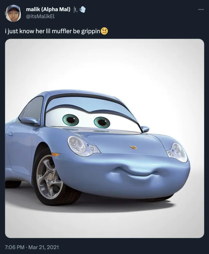 Sally Carrera Cars Cussy — malik (Alpha Mal) @itsMalikEl i just know her lil muffler be grippin 7:06 PM. Mar 21, 2021 :