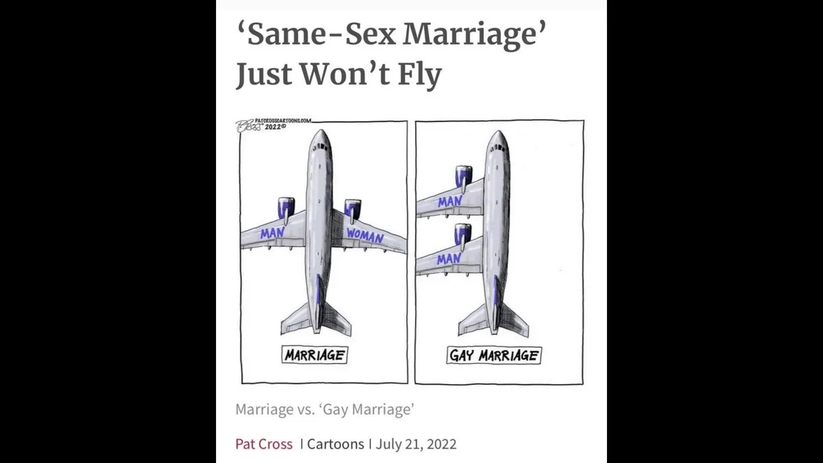 Same Sex Marriage Just Won't Fly