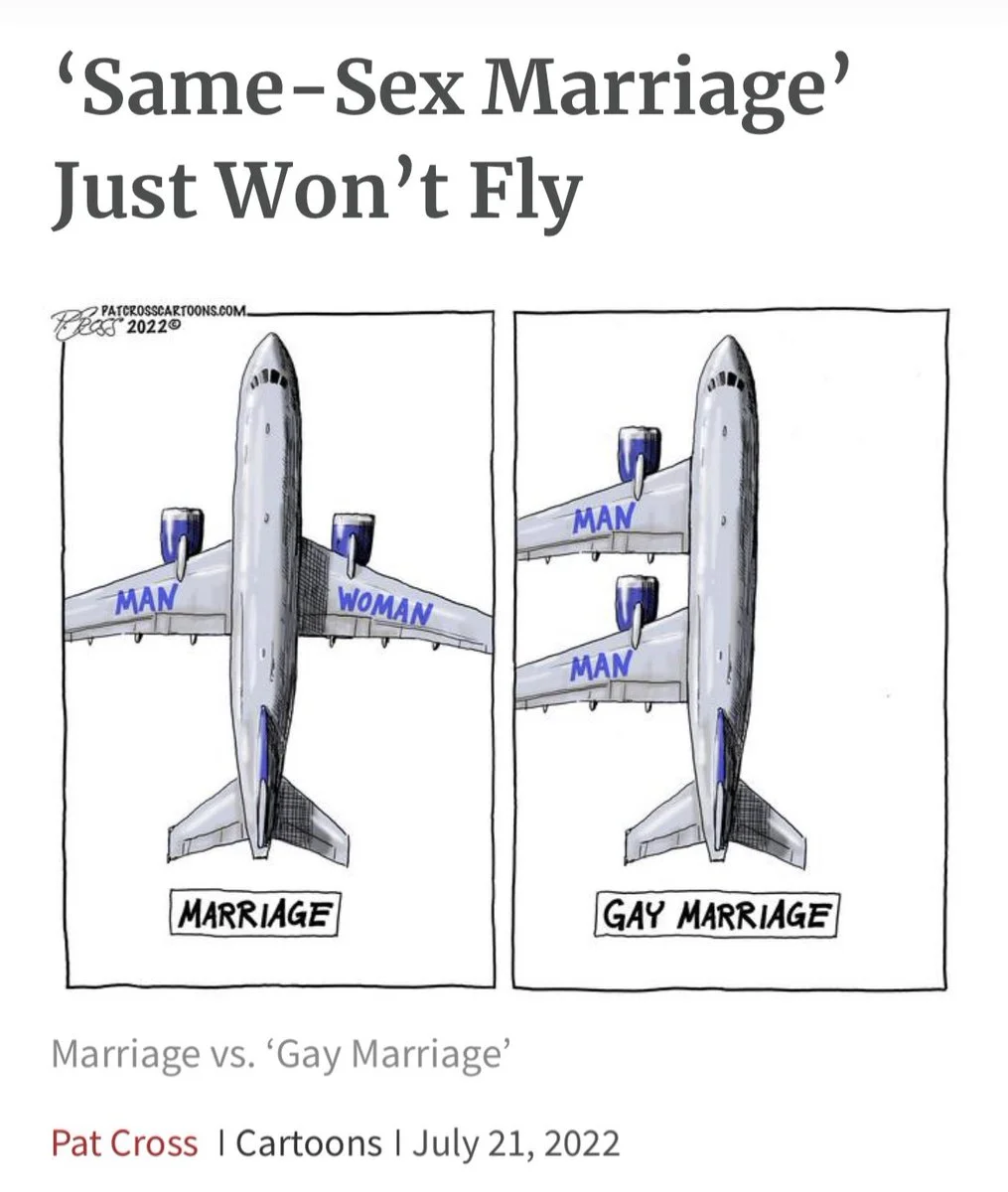 Same Sex Marriage Just Won't Fly