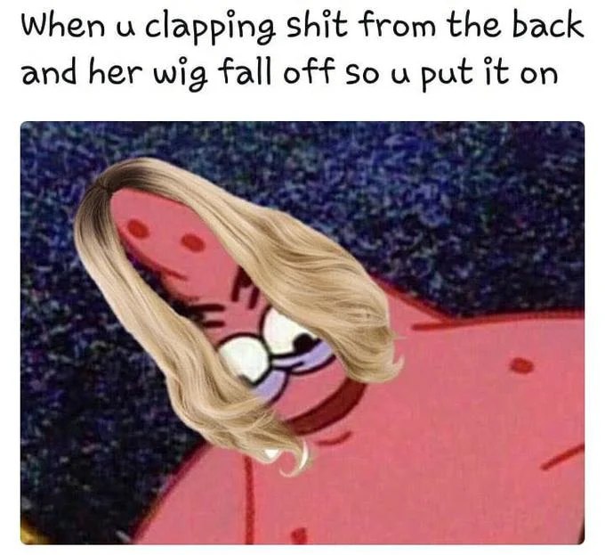 Savage Patrick edited with wild spiky hair with a caption about a prostate exam on Opposite Day