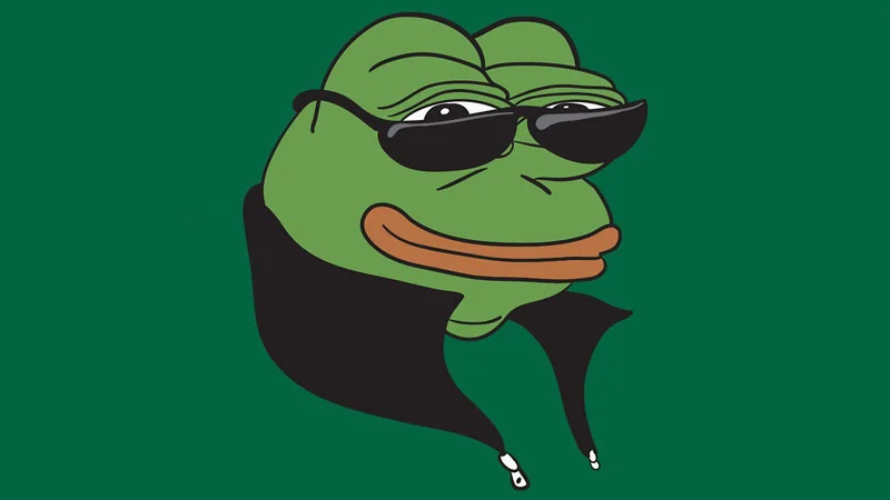 See You Later Virgins — Pepe the Frog wearing sunglasses and a black cape on a green background