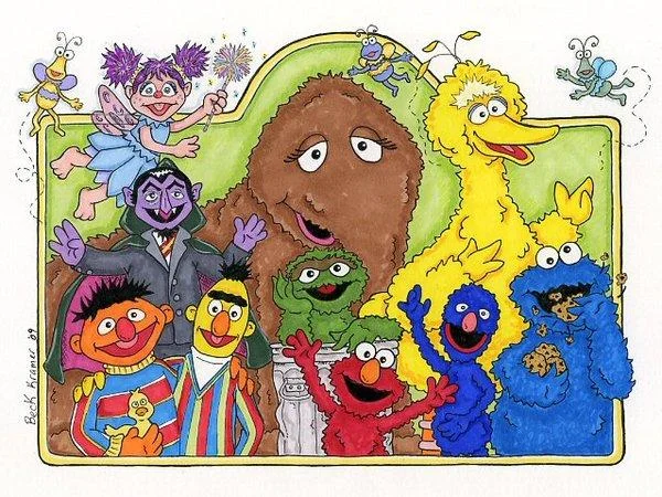 Sesame Street — Ernie puppet in a bubble bath holding his yellow rubber duck.