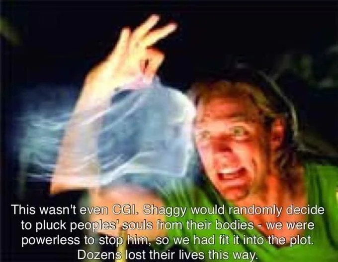 Shaggy's Power — Matthew Lillard tweet endorsing the r/BadAssShaggy subreddit.