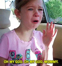 Side Eyeing Chloe — A still from the viral video showing a young girl with an exasperated expression, captioned 'OH MY GOD, OH MY GOD, MOMMY'.