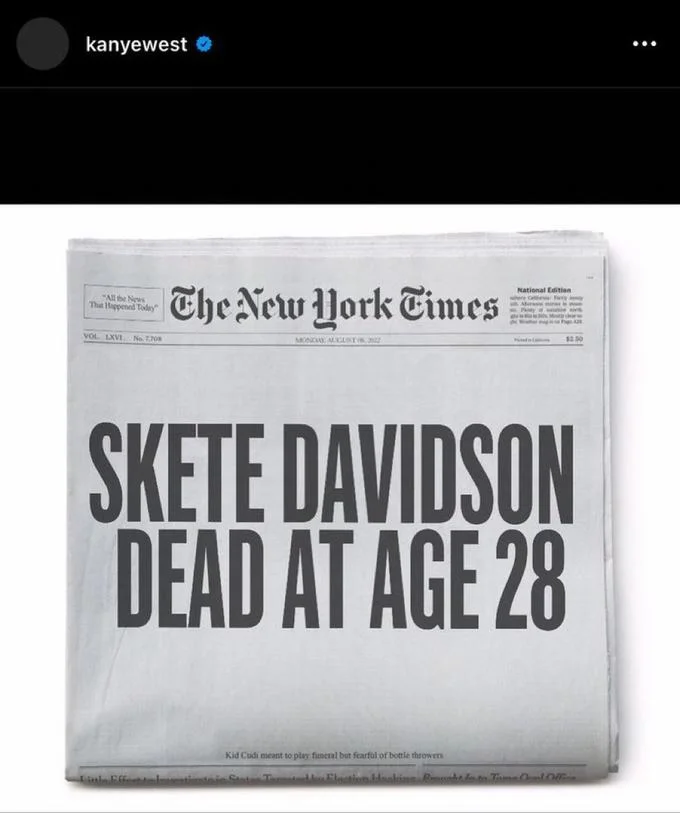 Pete Davidson text exchange with Kanye signed 'Skete' and shirtless bed selfie