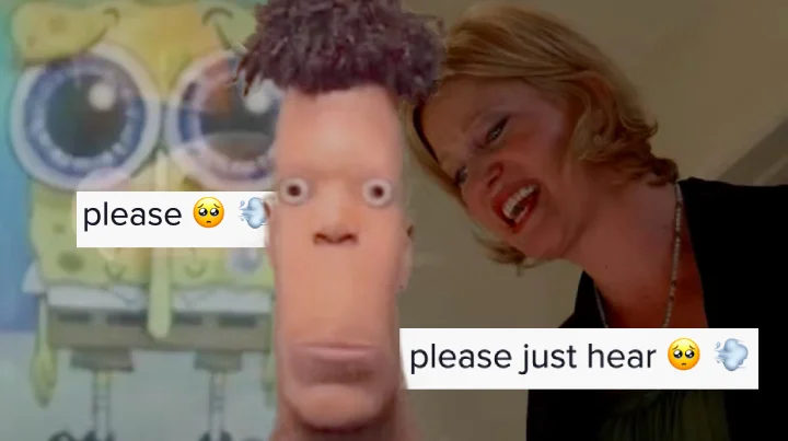 Skyler White's "Please Just Hear Me Out" — Collage of tired SpongeBob, a goofy finger puppet, and Skyler White laughing with text 'please' and 'please just