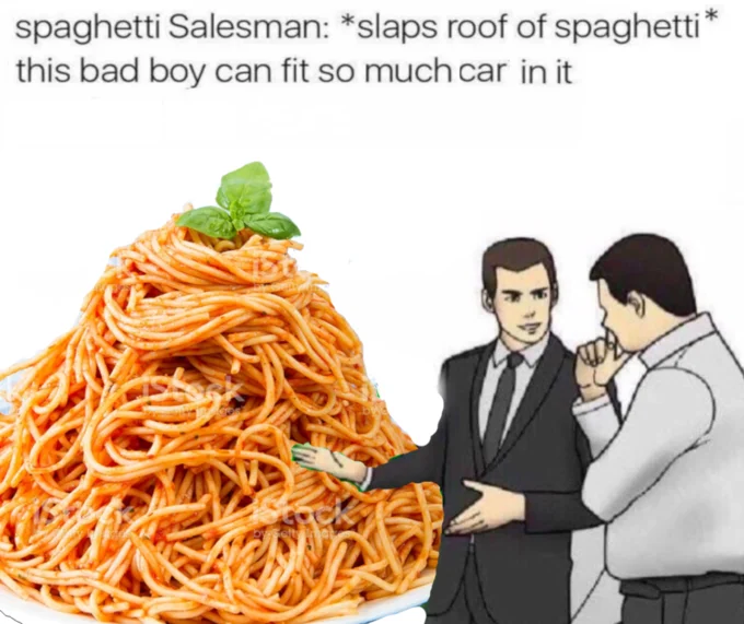Slaps Roof of Car — Pristine, uncluttered canonical template showing cartoon salesman and prospect in high-quality illustration.