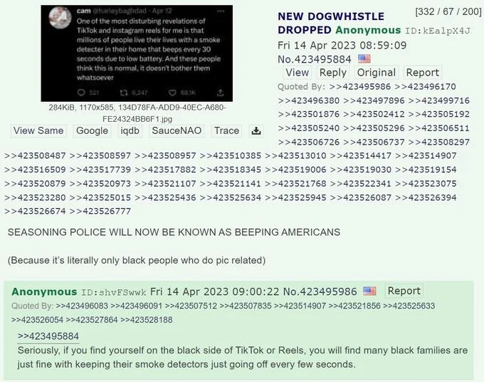 Smoke Detector Beeping — 4chan thread reacting to a tweet about beeping smoke detectors