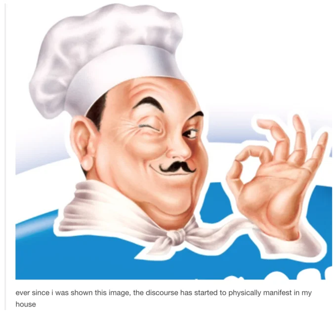 Snakes Started Manifesting In My House Physically — Exploitation using Pillsbury Doughboy mascot with parody caption following meme pattern.