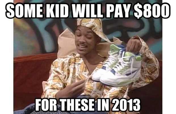 Sneakerheads — Fresh Prince Will Smith meme with caption about paying $800 for sneakers in 2013