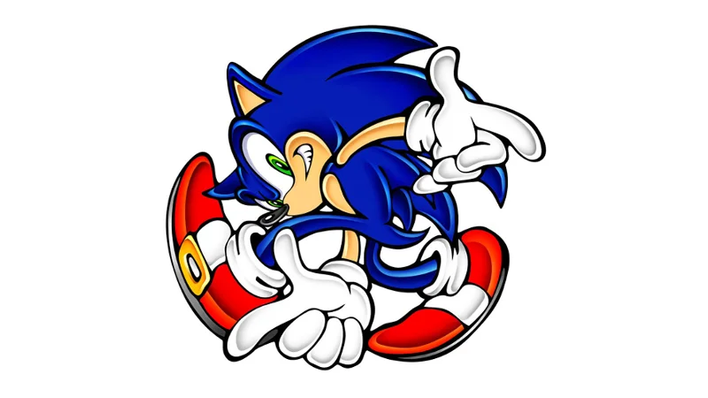 Sonic Adventure Pose — Sonic the Hedgehog in the iconic Sonic Adventure crouched pose with one hand pointing forward.