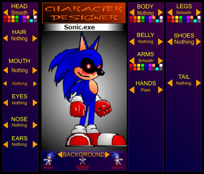 Sonic Original Characters — Sonic character designer tool with Sonic.exe creation