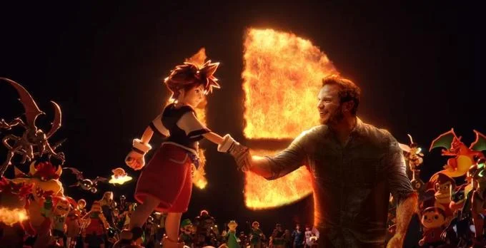 Sora Shaking Hands With Mario — Handshake meme with text labels 'McJRPGGuy' and 'Scrimblo Bimblo' against explosion effect.