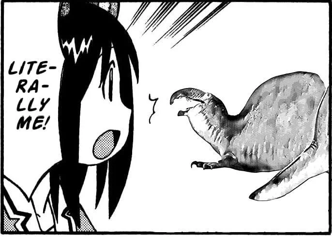 Spinofaarus Spinosaurus Nerf — Manga panel character shouting Literally Me at Spinofaarus creature