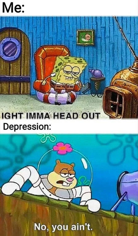 Spongebob Ight Imma Head Out — A two-panel mashup stacking SpongeBob 'Ight Imma Head Out' with a Squidward reaction below.